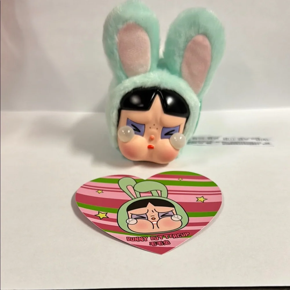NWOT CRYBABY × Powerpuff Girls Series-Vinyl Face Plush - Bunny Buttercup - Picture 2 of 12